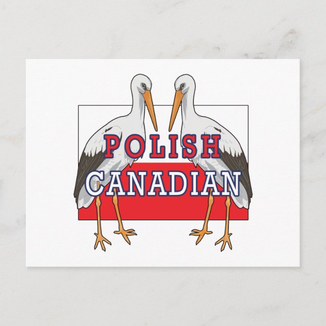 Polish Canadian Stork Postcard (Front)
