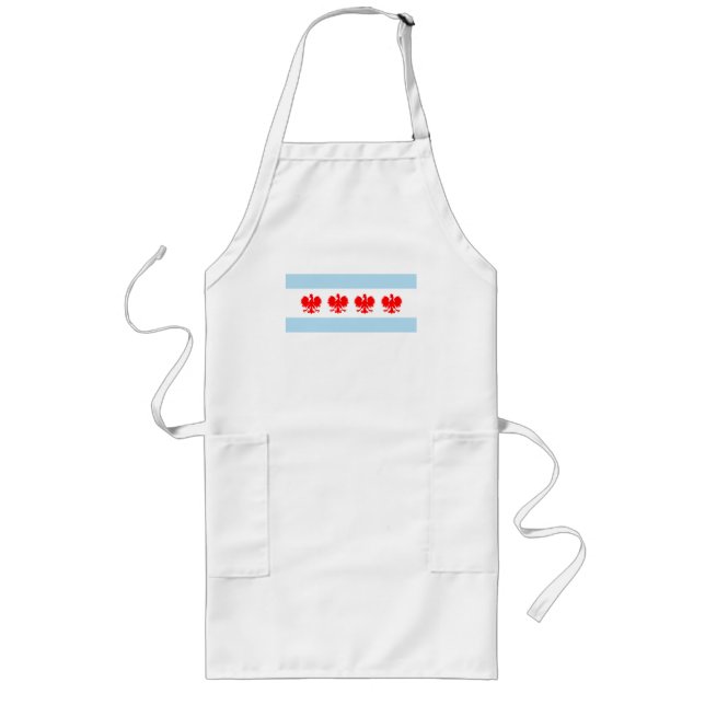Polish Chicago Flag Long Apron (Front)