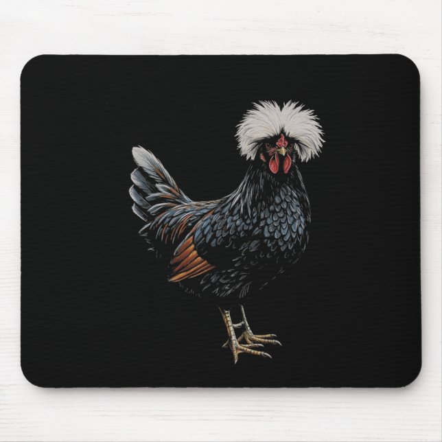 Polish Chicken Drawing Art Design  Mouse Pad (Front)