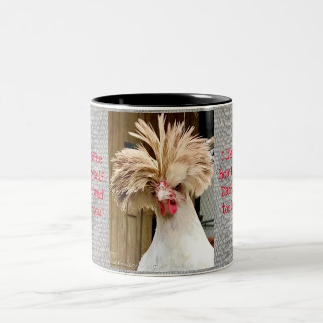 Polish Chicken with Attitude Two-Tone Mug, 11 oz Coffee Mug (Center)