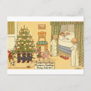 POLISH CHISTMAS ITEMS WESOLYCH SWIAT POSTCARD