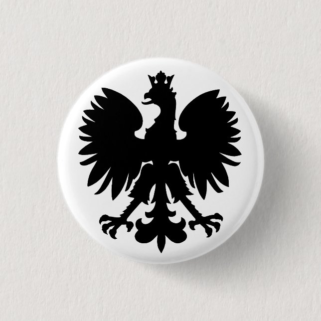 Polish Coat of Arms Eagle 3 Cm Round Badge (Front)