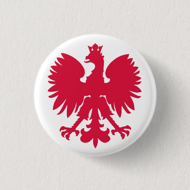 Polish Coat of Arms Eagle 3 Cm Round Badge (Front)