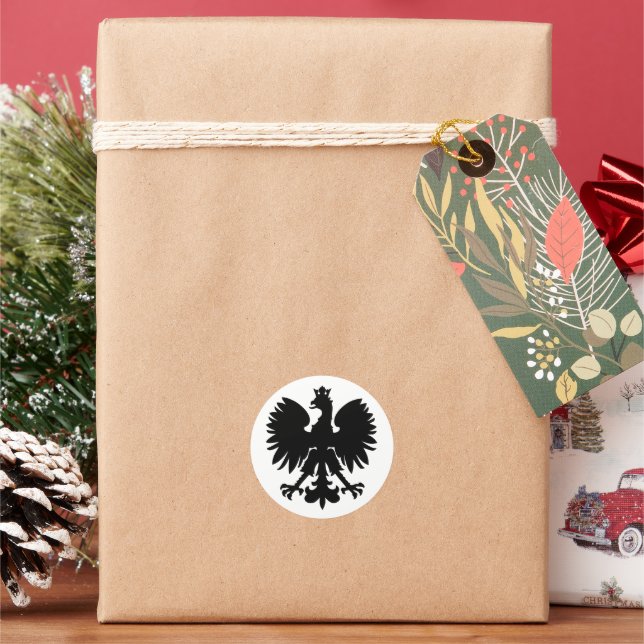 Polish Coat of Arms Eagle Classic Round Sticker (Holiday)