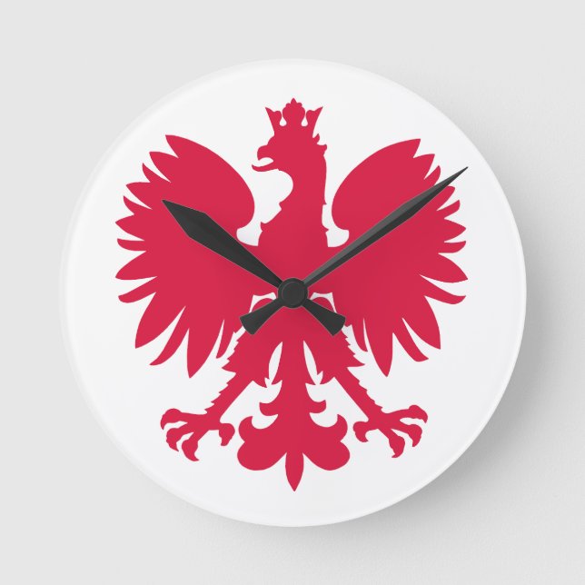Polish Coat of Arms Eagle Round Clock (Front)
