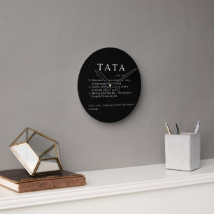 Polish Dad Gift - TATA Definition Black Round Clock