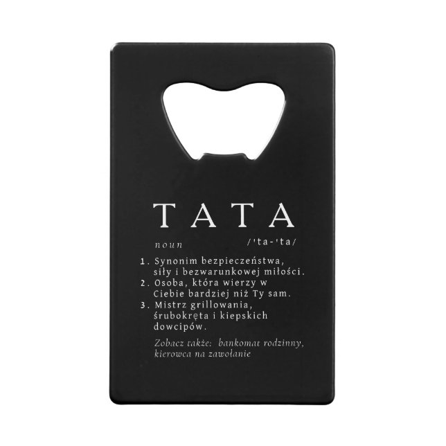 Polish Dad Gift - TATA Definition Bottle Opener (Front)