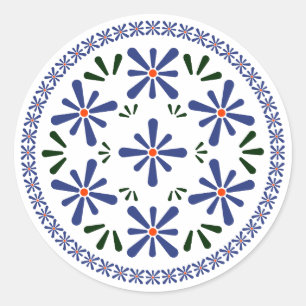 Polish design of traditional ceramics. classic round sticker