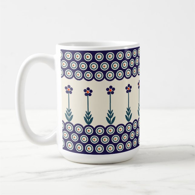 Polish design of traditional ceramics coffee mug (Left)