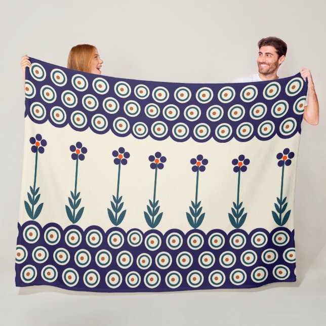 Polish design of traditional ceramics fleece blanket (In Situ)