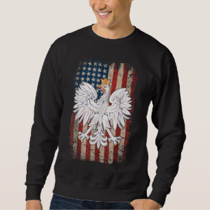 Polish Eagle American Flag Pride Poland Sweatshirt