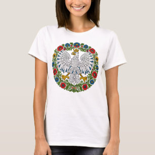 Polish Eagle Floral Folk Art T-Shirt