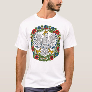 Polish Eagle Floral Folk Art T-Shirt