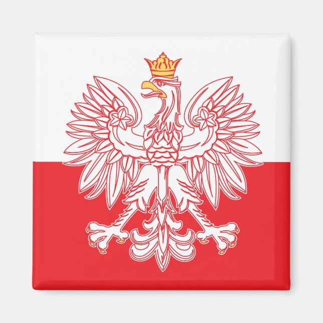 Polish Eagle Outlined In Red Magnet (Front)