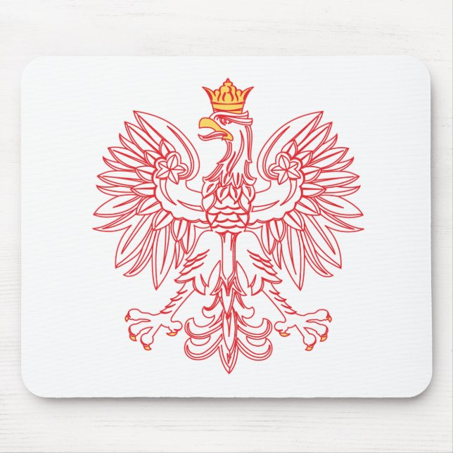 Polish Eagle Outlined In Red Mouse Pad (Front)