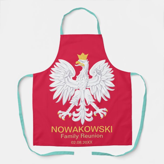 Polish Eagle 🦅 Polski Poland Red Crest Apron (Front)