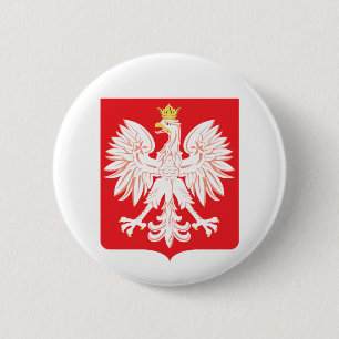 Polish Eagle Red Shield 6 Cm Round Badge