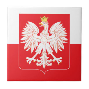 Polish Eagle Red Shield Ceramic Tile