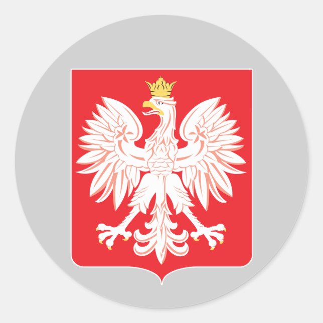 Polish Eagle Red Shield Classic Round Sticker (Front)