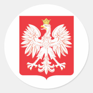 Polish Eagle Red Shield Classic Round Sticker