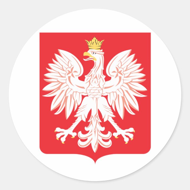 Polish Eagle Red Shield Classic Round Sticker (Front)