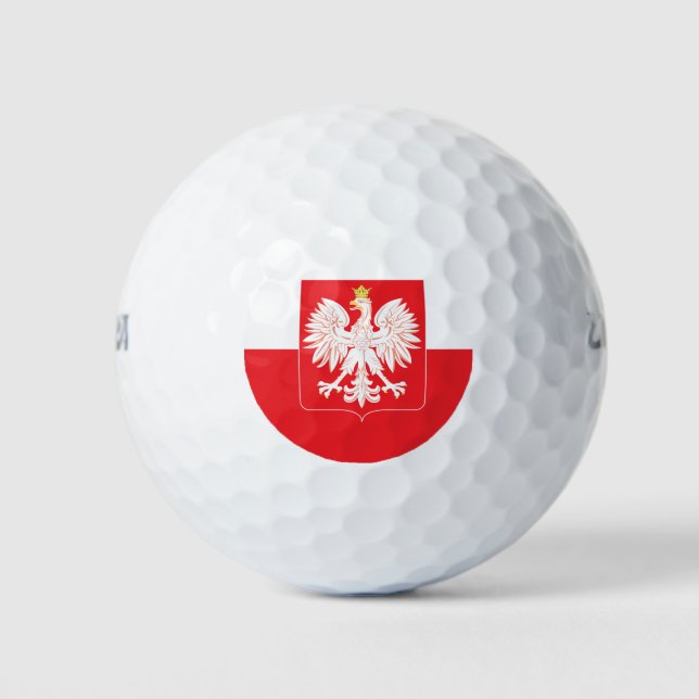 Polish Eagle Red Shield Golf Balls (Front)