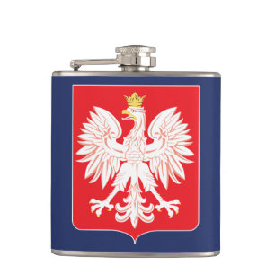 Polish Eagle Red Shield Hip Flask