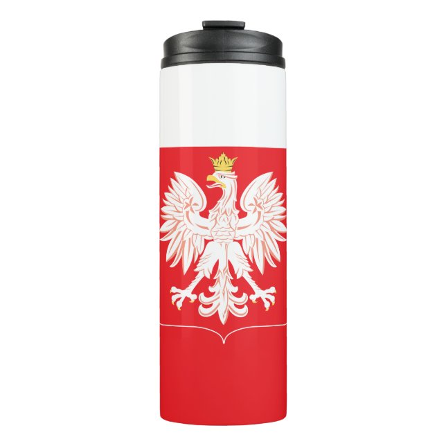 Polish Eagle Red Shield Thermal Tumbler (Front)