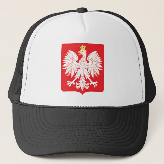 Polish Eagle Red Shield Trucker Hat (Front)