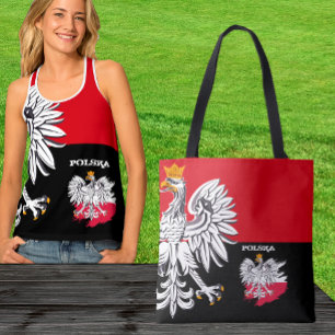 Polish Eagle Tote, Polish Flag fashion, Poland Tote Bag