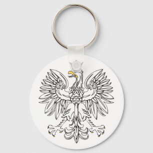 Polish Eagle With Gold Crown Key Ring