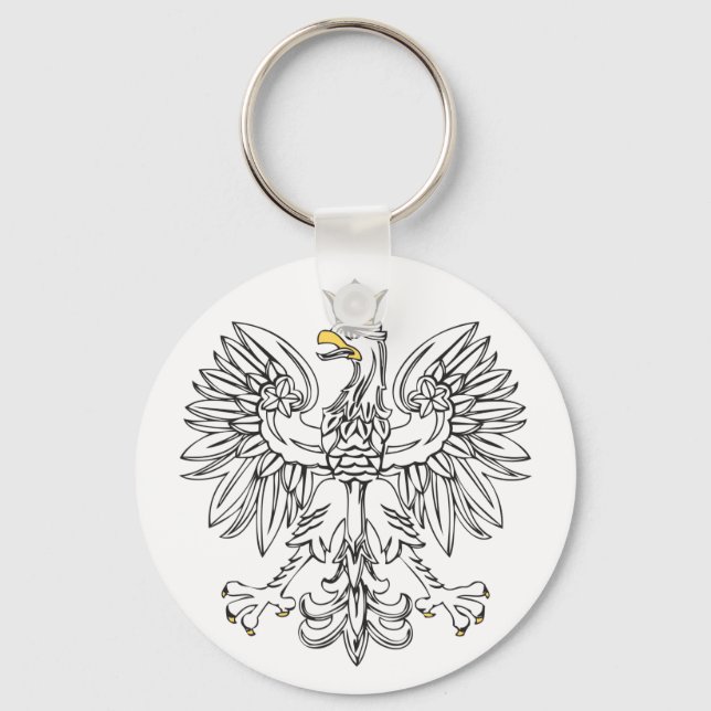 Polish Eagle With Gold Crown Key Ring (Front)