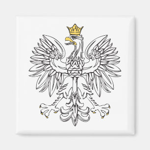 Polish Eagle With Gold Crown Magnet