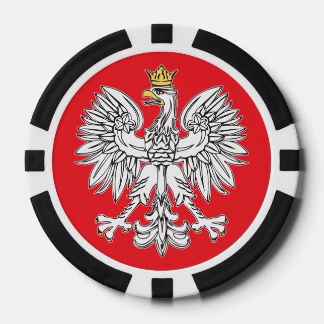 Polish Eagle With Gold Crown Poker Chips (Front)