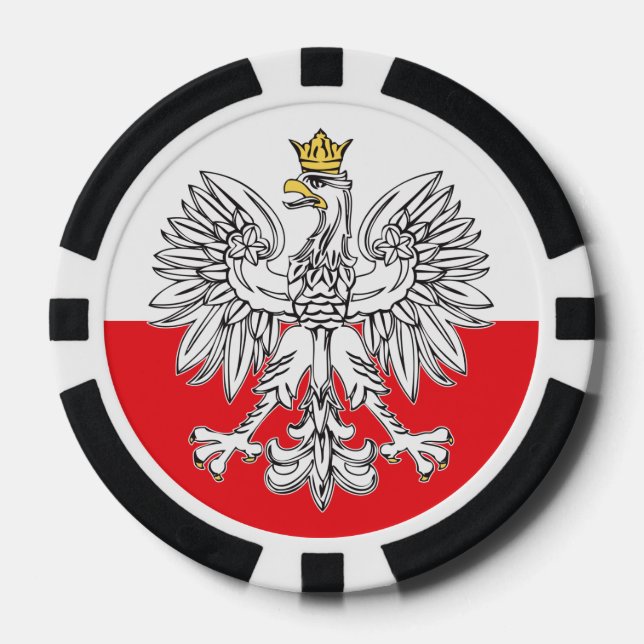 Polish Eagle With Gold Crown Poker Chips (Front)