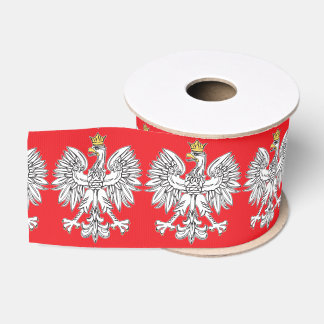 Polish Eagle With Gold Crown Ribbon Grosgrain Ribbon