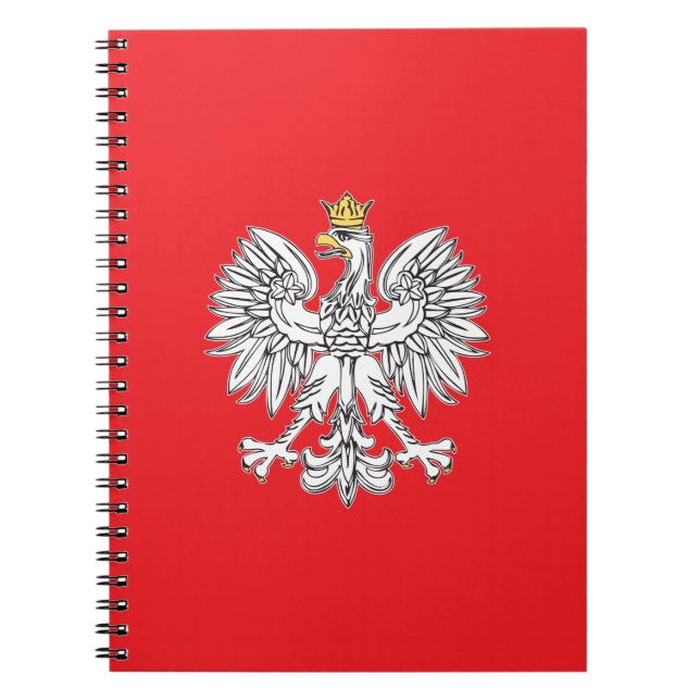 Polish Eagle With Gold Crown Spiral Notebook (Front)