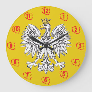Polish Eagle With Gold Crown Wall Clock