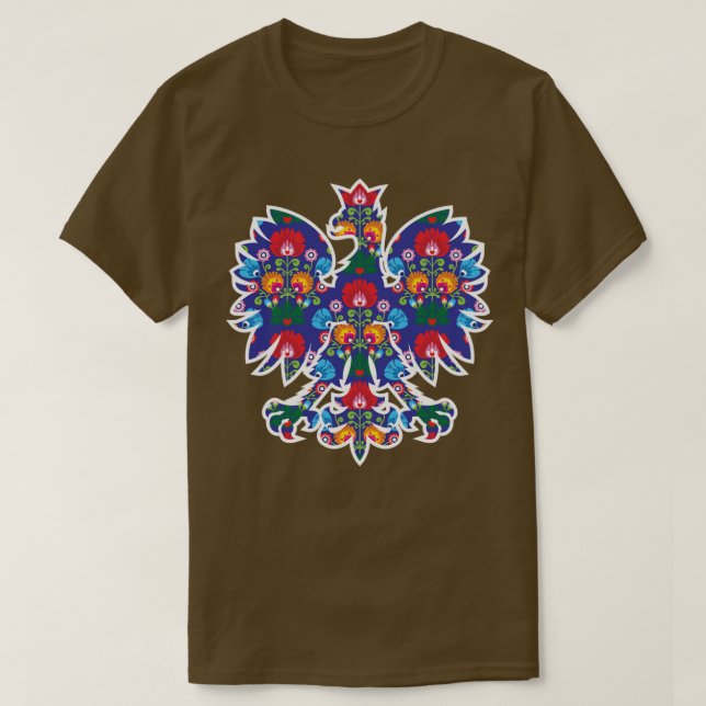 POLISH EAGLE WYCINANKI Folk Art POLAND Independenc T-Shirt (Design Front)