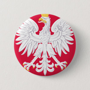 Polish Emblem - Poland Shield - Polska Herb Polski 6 Cm Round Badge
