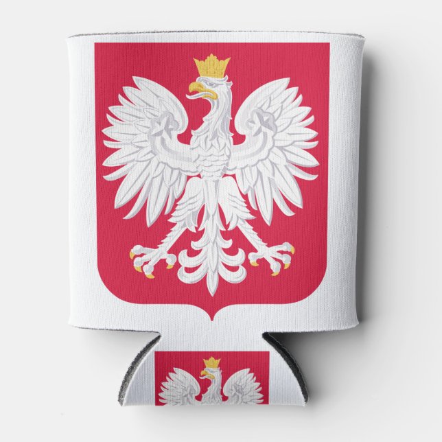 Polish Emblem - Poland Shield - Polska Herb Polski Can Cooler (Front)