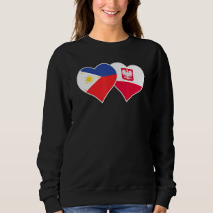 Polish Filipino Flag Heart Love Poland Philippines Sweatshirt