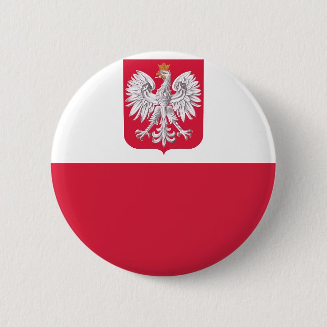 Polish Flag 6 Cm Round Badge (Front)