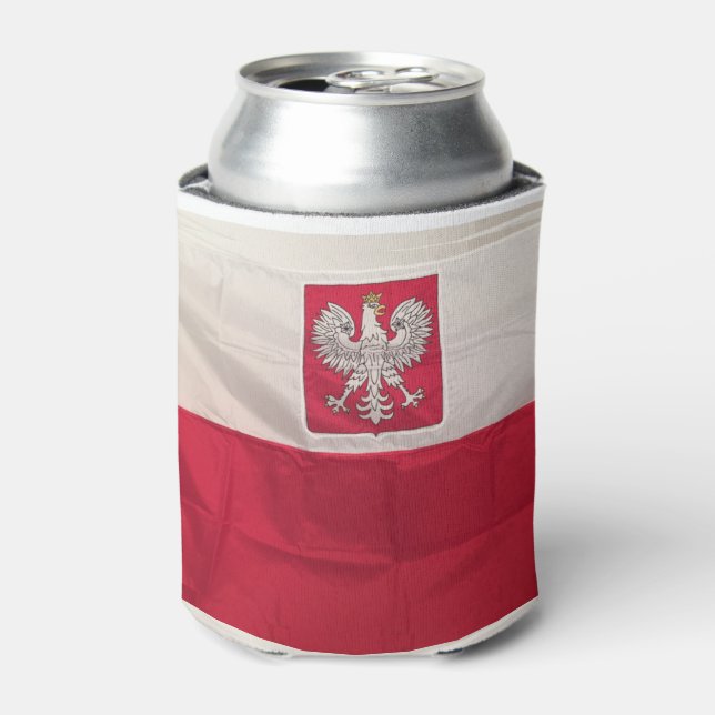 POLISH FLAG AND EAGLE CAN COOLER (Can Front)