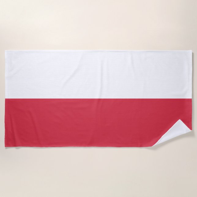 Polish Flag Beach Towel (Front)