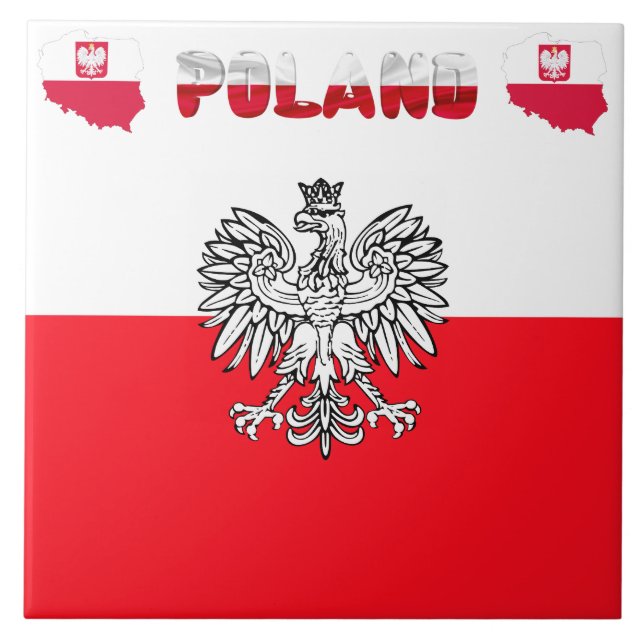 Polish flag ceramic tile (Front)