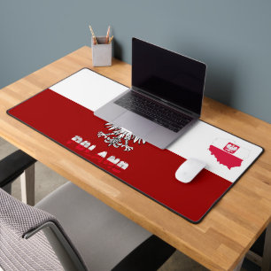 Polish flag-coat of arms desk mat