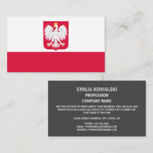 Polish Flag & Coat of Arms, Flag of Poland Business Card