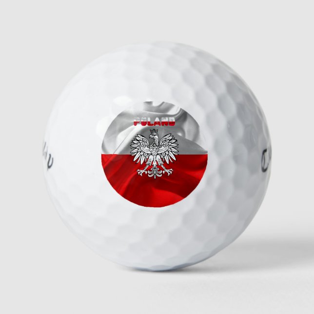 Polish flag-coat of arms   golf balls (Front)