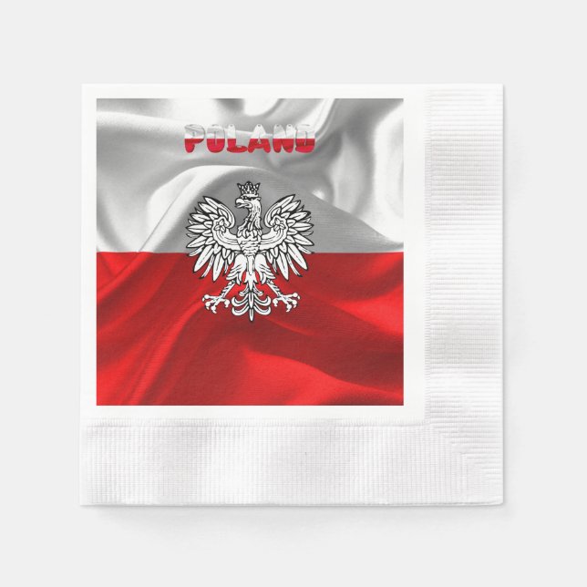 Polish flag-coat of arms  napkin (Front)